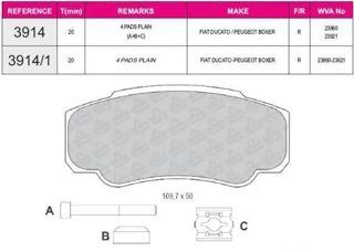 BESER-DV00 Fren Balatasi Arka Aksesuarli Wva 23860 Fiat Ducato Peugeot Boxer 02-citroen