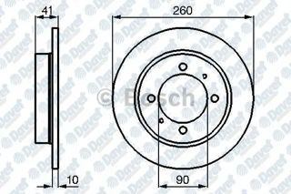 BOSCH-DV00 Fren Diski Arka 260 Mm Volvo S40 İ 1-6 16v 97- 2-0 16v 95-99 2-0 Turbo 00-