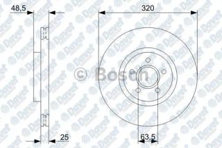 BOSCH-DV00 Fren Diski On Ford Focus İi 05 Ford Focus İii Volvo S40 İi Ms 2004-