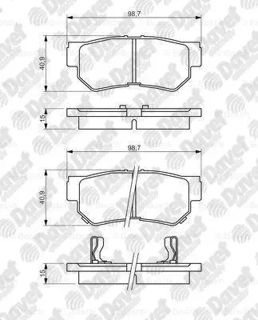 BOSCH-DV00 Fren Balatasi Arka Sonata Matrix 1-8 01- Getz 03- Tucson 04- Santa Fe 01- D-