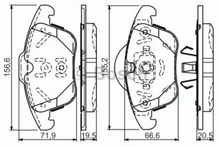BOSCH-IS00 Fren Balatası On Ford Mondeo Iv 07> S Max Galaxy 07> Volvo S60 Iı 1.5 T3 15>18 S