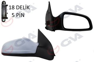 GVA-IS00 Dış Dikiz Aynası Sağ Astra H 04> Elektrikli Isıtmalı Astarlı Konveks 5 Fiş Vm-96