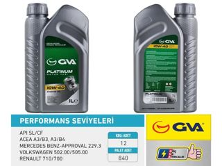 GVA-IS00 Motor Yağı 10w40 1 Lt Platınum Yarı Sentetik Apı Sl/cf
