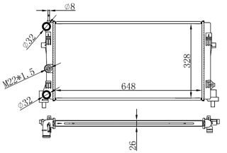 ORIS-IS00 Radyatör Brazing A1-ıbıza V-polo 1.2-1.4-1.6 09 > Ac Klimasız Mek 648x326x16