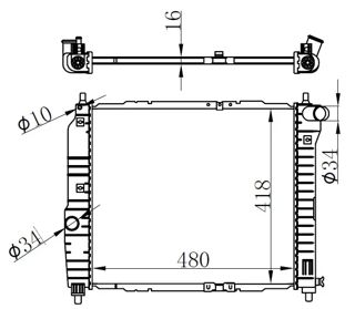 ORIS-IS00 Radyator Brazing Mt 480x418x16 Kalos 1.2i/1.4i 02 / Aveo 1.2i/1.4i 05 61636