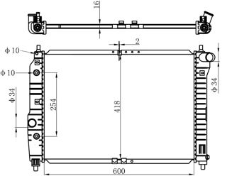 ORIS-IS00 Radyatör Brazing Kalos 02>1.4 16v Ac Otom 600x418x26 Bdw017