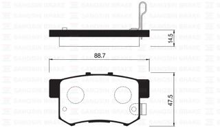 SANGSIN-IS00 Arka Fren Balata Honda Cıvıc 1.6l D16 Vtec Vtı 01-05 / 1.4l 1.6l 96-01 / 1.6l R1