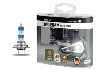 WOLFRAM-IS00 Ampul 12v H7 55 Px26d Nıght Vısıön 150 Fazla 20 Beyaz Işık